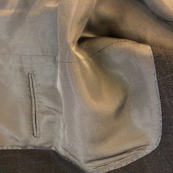 Pronto Uomo Checkered Brown Blue Sport Coat 46R - Picture 6 of 7